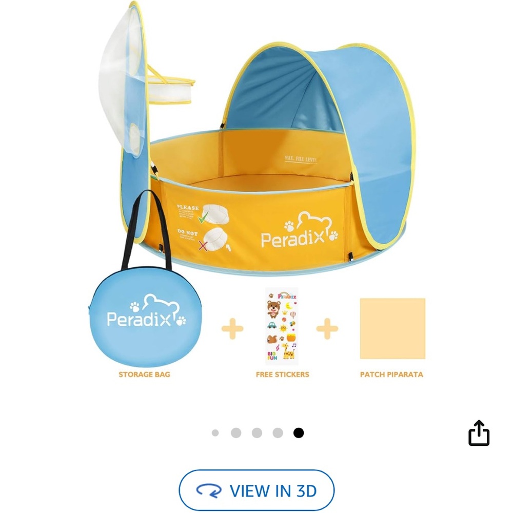 Blue and Yellow Kids Pop up pool/ballpit
